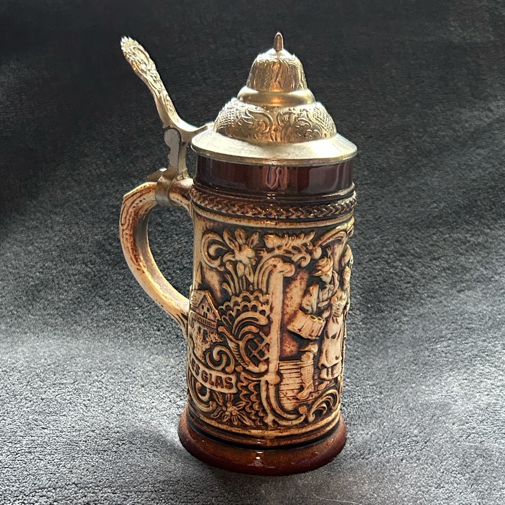 Vintage German Beer Stein with Lid